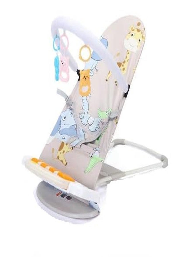 Grofly Baby Toy Pedal Piano Folding Rocking Chair Newborn Baby Gym Chair| Baby Portable Rocking Cradle Swing Bed Crib Bassinet with Music| 0-1 Years Old 3-6-12 Months Old - Image 1